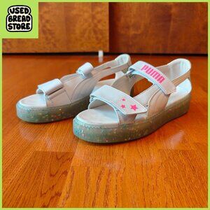 Puma Sophia Webster Platform Splatter Sandals | White Pink Holo | 10.5 | Y2K